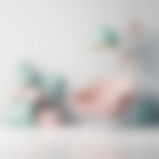 Hyper realistic modern furniture with white background and pastel colors cinematic lights